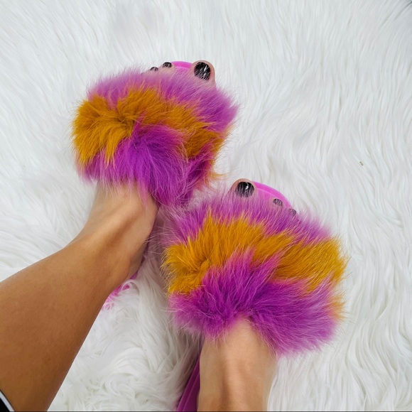 Pink fur jelly sandal - Picture 2 of 6